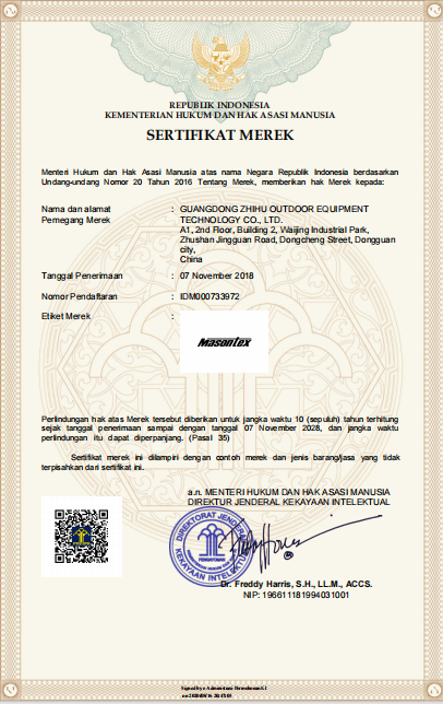 MASONTEX certificate document 4